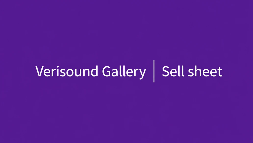 Verisound gallery sell sheet